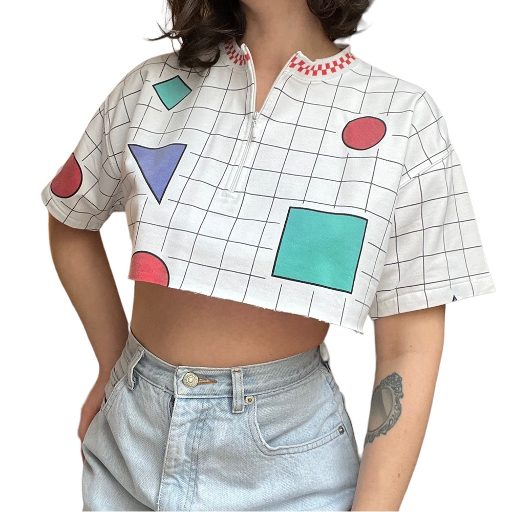 SOLD - Vtg cropped geometric top - Picture 7 of 12